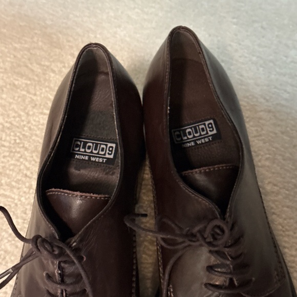 Vintage Leather Heeled Loafers 90s Whimsygoth Preppy Dark Academia - Picture 4 of 9